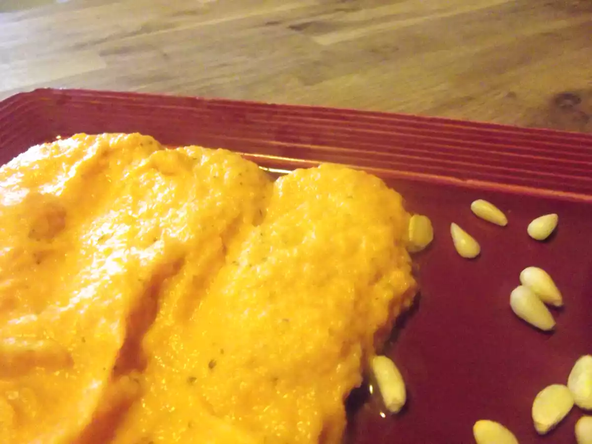 Cabillaud en croûte d'herbes et d'agrumes, mousseline de carottes à l'orange - photo 3