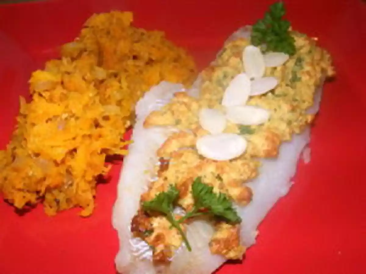 CABILLAUD PANÉ AUX AMANDES, COMPOTÉE DE CAROTTES - photo 2