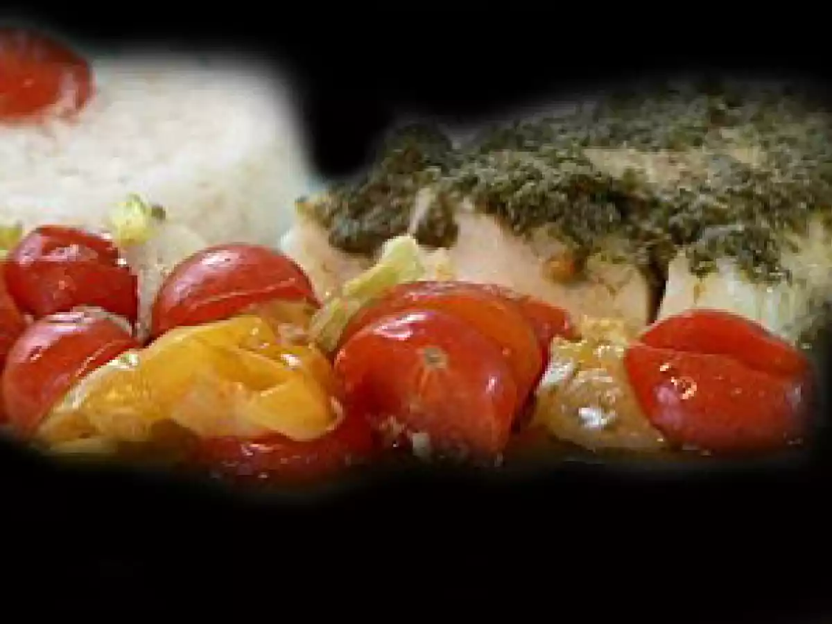 Cabillaud pesto tomates en papillottes