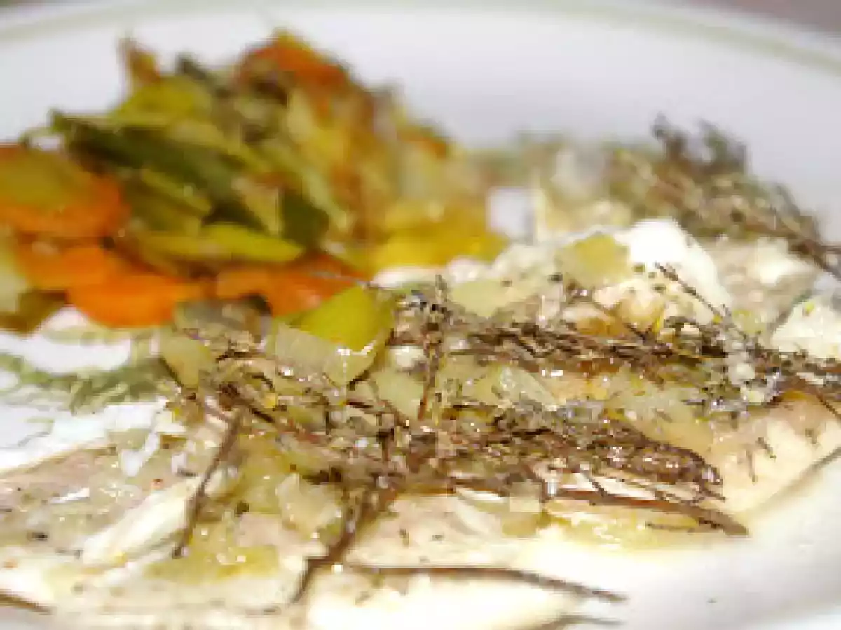 Cabillaud thym, citronnelle, rhubarbe