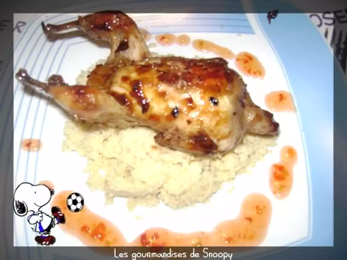 Caille caramélisée au miel