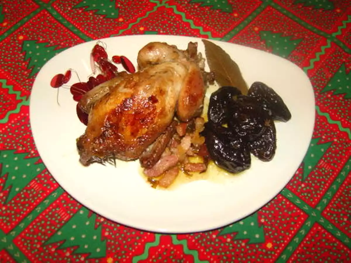 Cailles farcies au foie gras et ses pruneaux