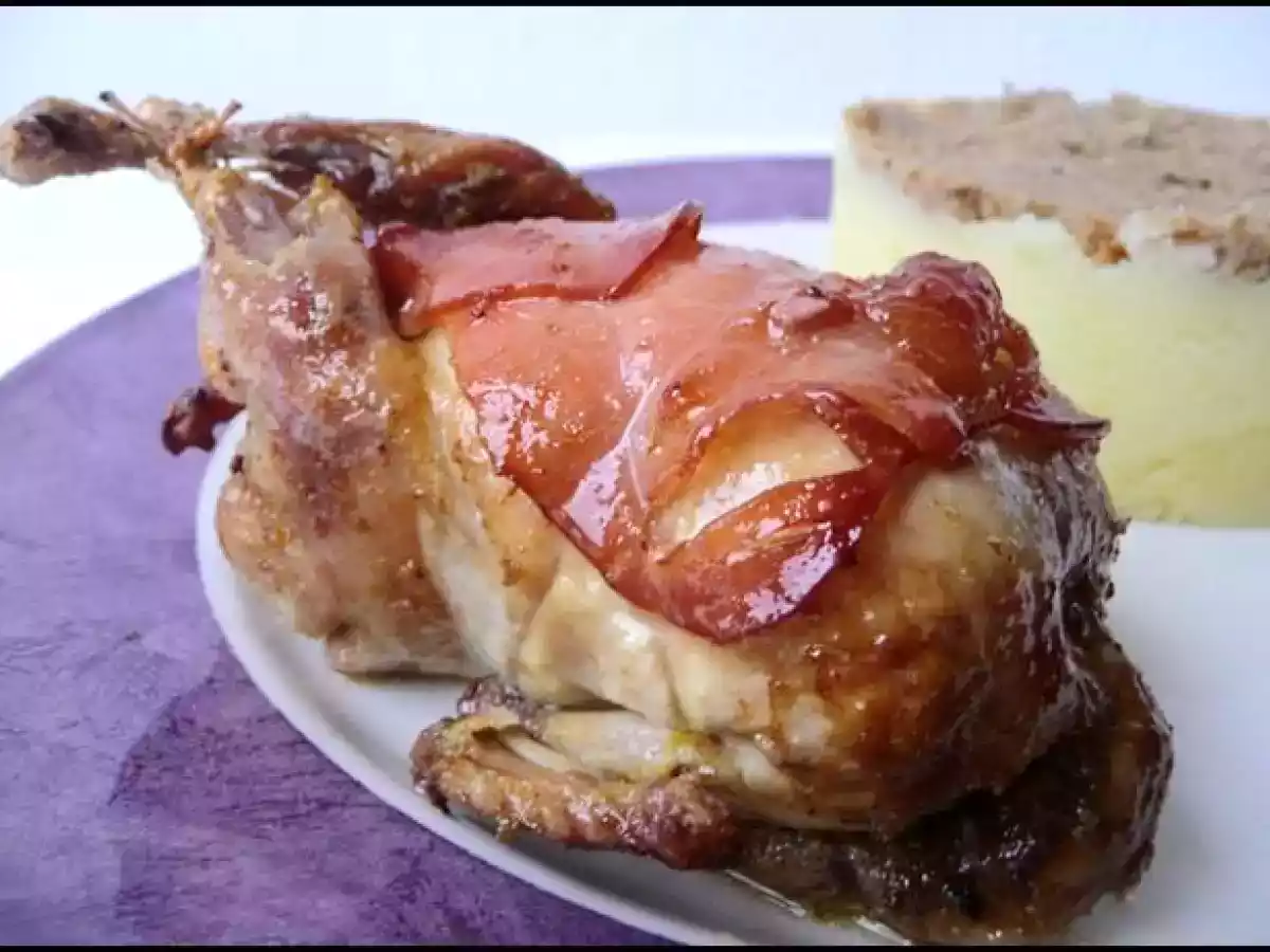 Cailles farcies aux marrons et foies de volaille. - photo 2