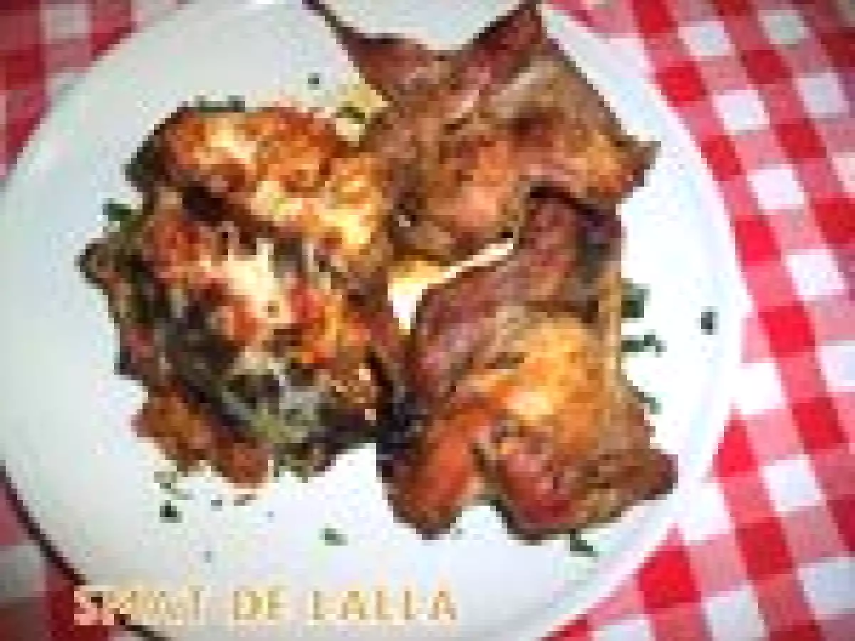 CAILLES GRILLES, GRATIN DE TOMATES ET D'AUBERGINES