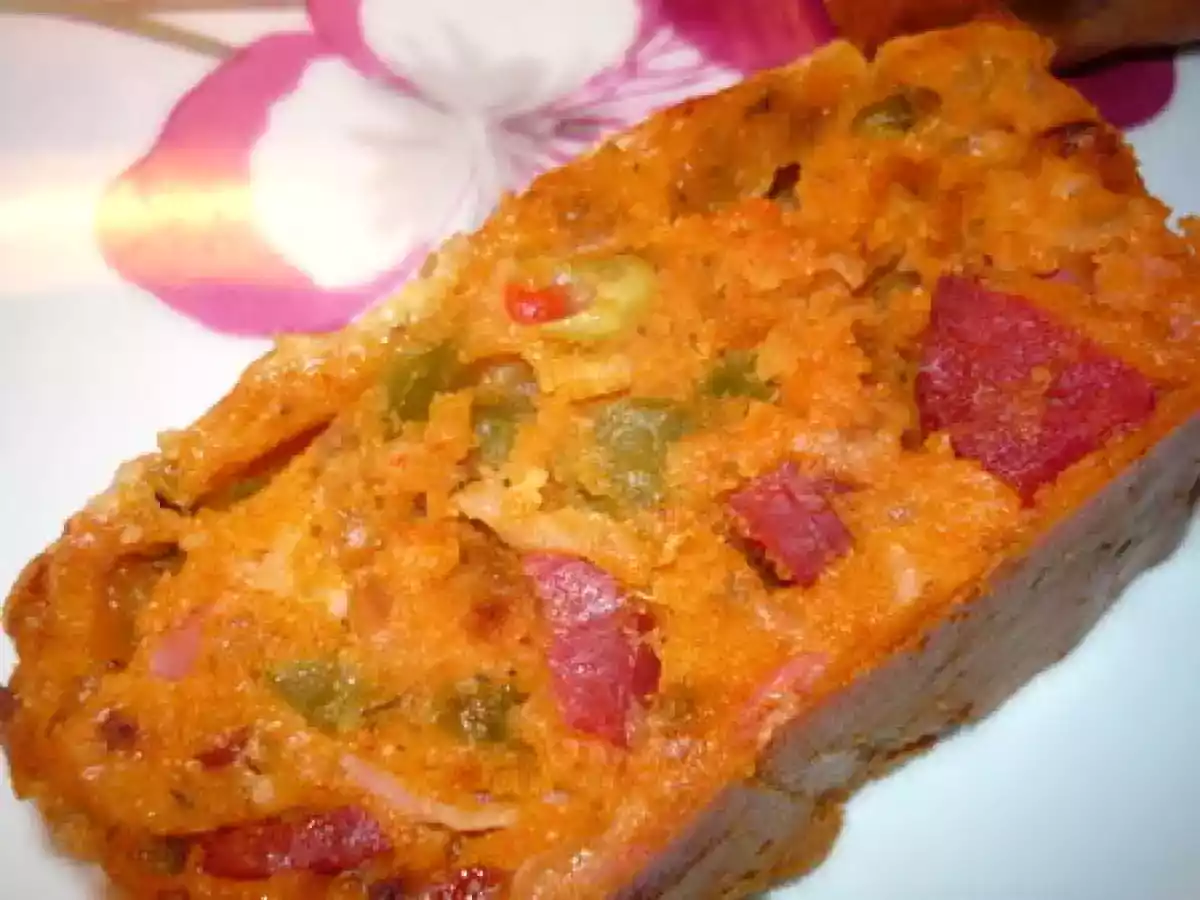 Cake au goût pizza au chorizo