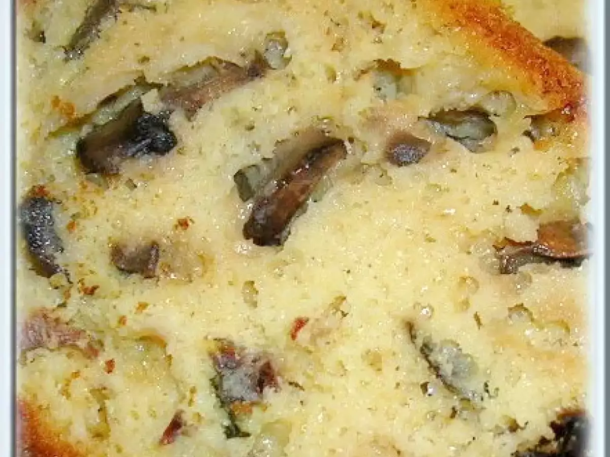 CAKE AUX CHAMPIGNONS ET FROMAGE DE CHEVRE - photo 2