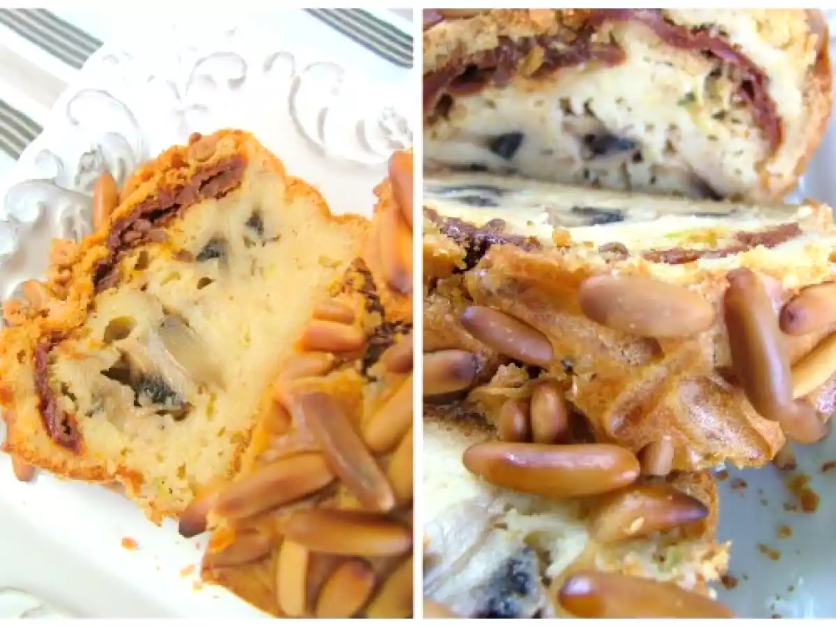 Cake aux champignons, tomates séchées, pignons & courgettes - photo 2