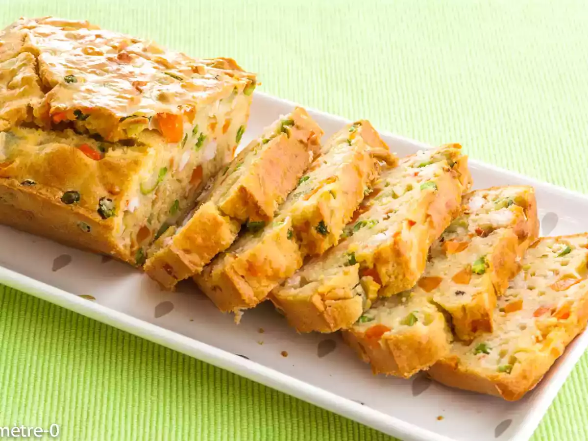 Cake aux langoustines et aux petits légumes