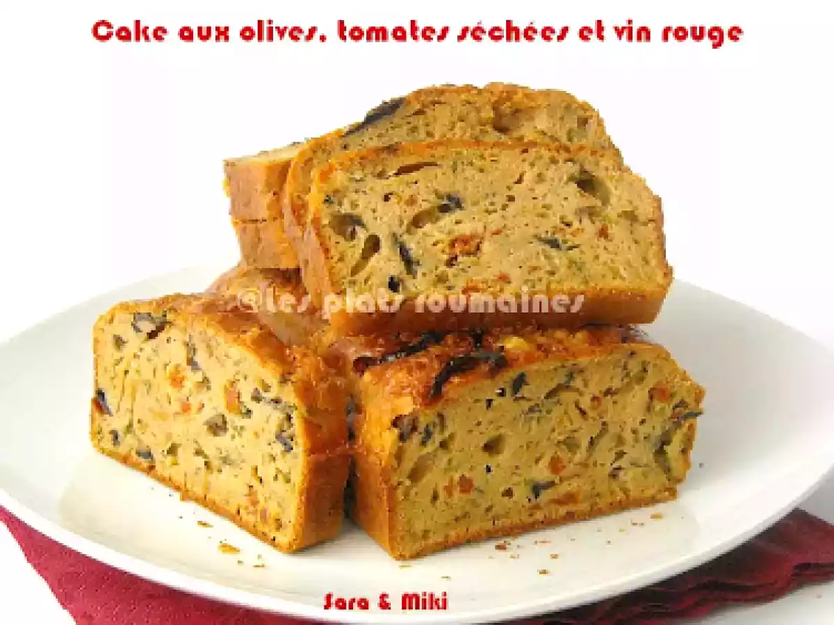 Cake aux olives, tomates séchées et vin rouge - photo 2