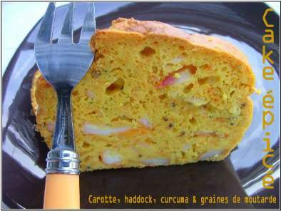 Cake carottes & haddock, épicé de curcuma & graines de moutarde