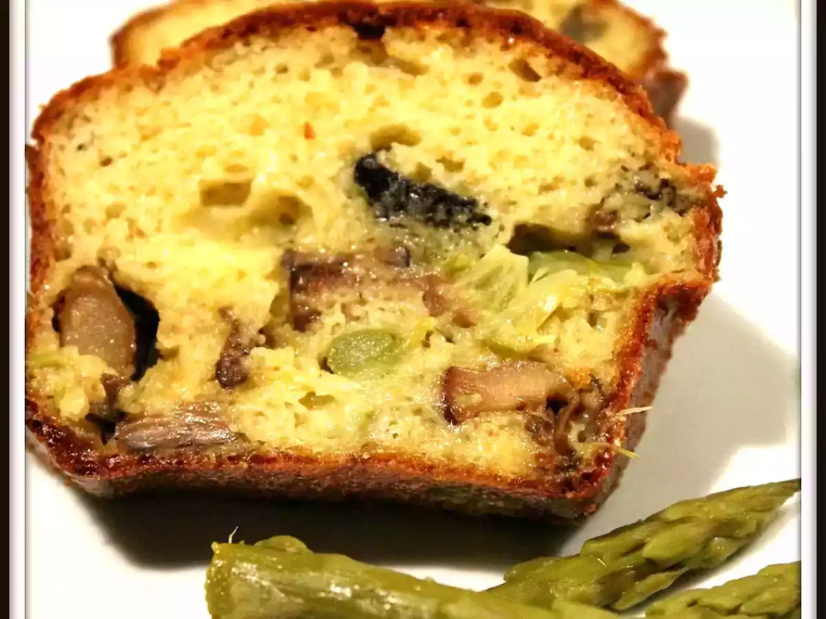 Cake cèpes asperges