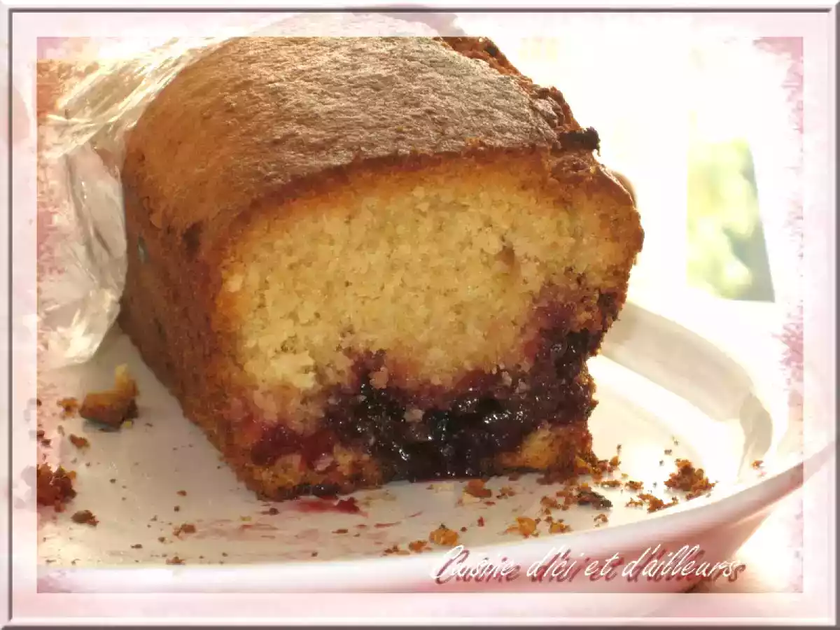 Cake Coco et confiture de griotte