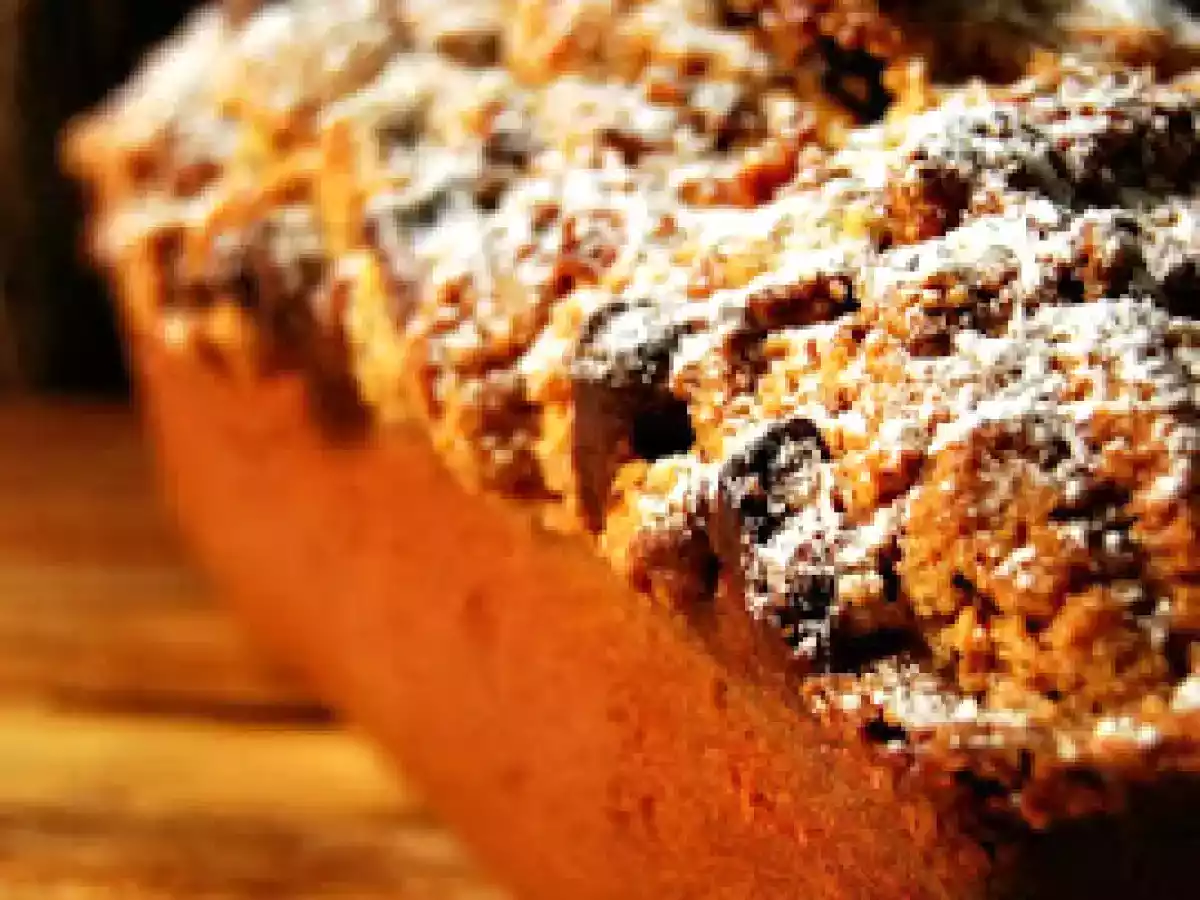 Cake crumble à la chicorée et grains de café