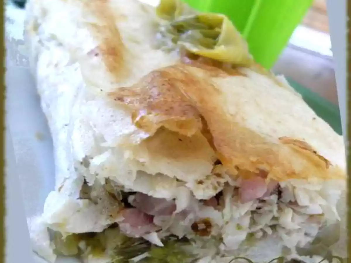 Cake de brick au poulet et aux poireaux