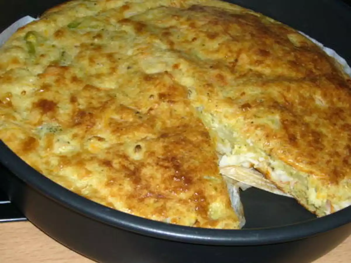 Cake en tarte brocolis surimis