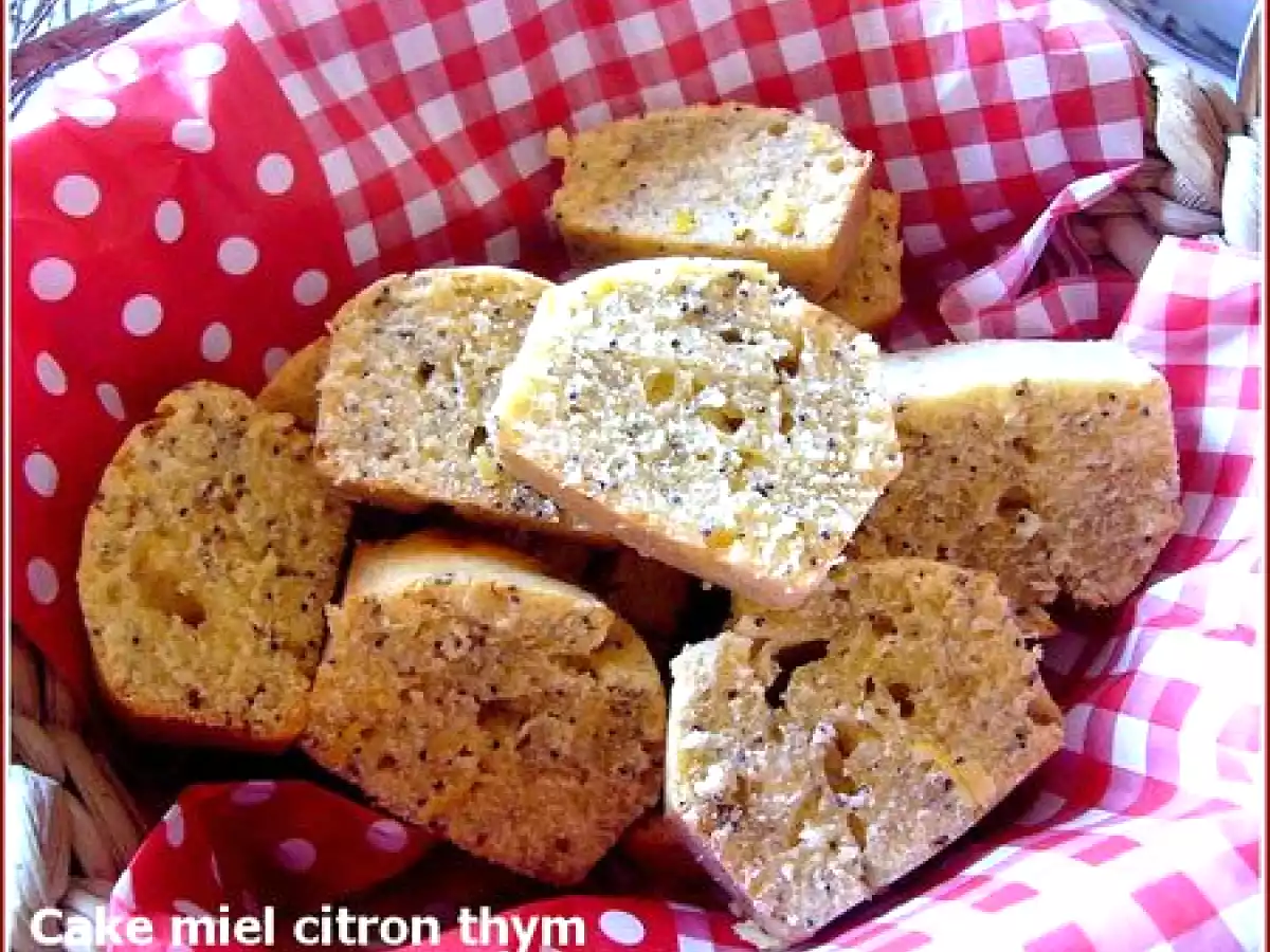 Cake miel citron thym