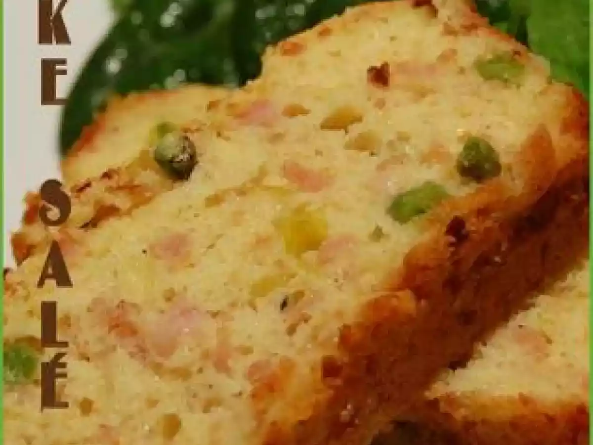 Cake ou pain aux jambon, poireaux et petits pois, sans gluten et sans lactose