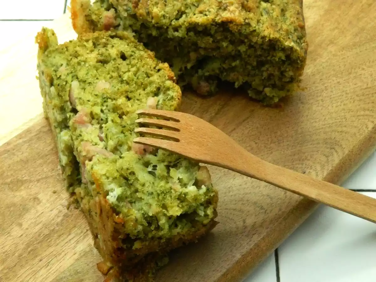 Cake pesto - lardons - mozza.