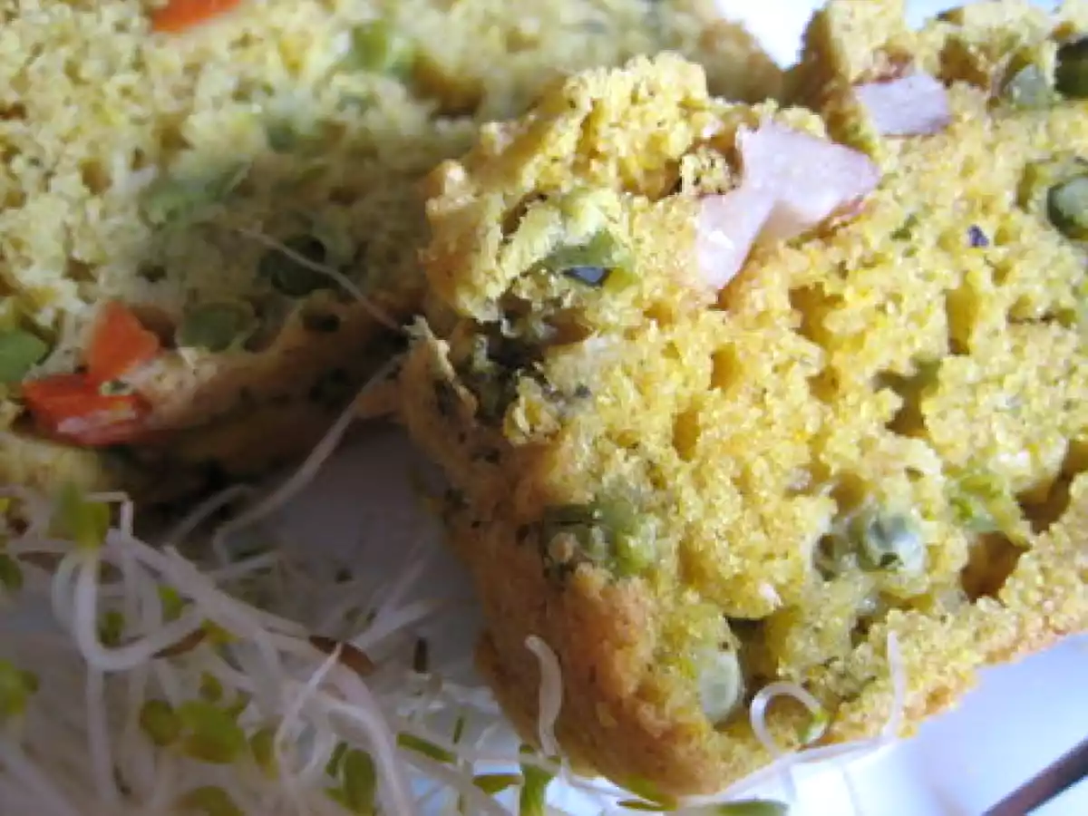 CAKE PETIT EPEAUTRE LEGUMES ET CURRY (végétalien) - photo 2