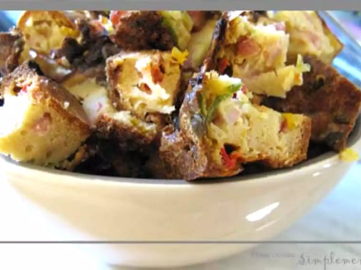 Cake Poivrons Lardons pioché chez Cécile