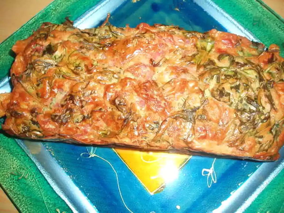 Cake roquette, pancetta et parmesan