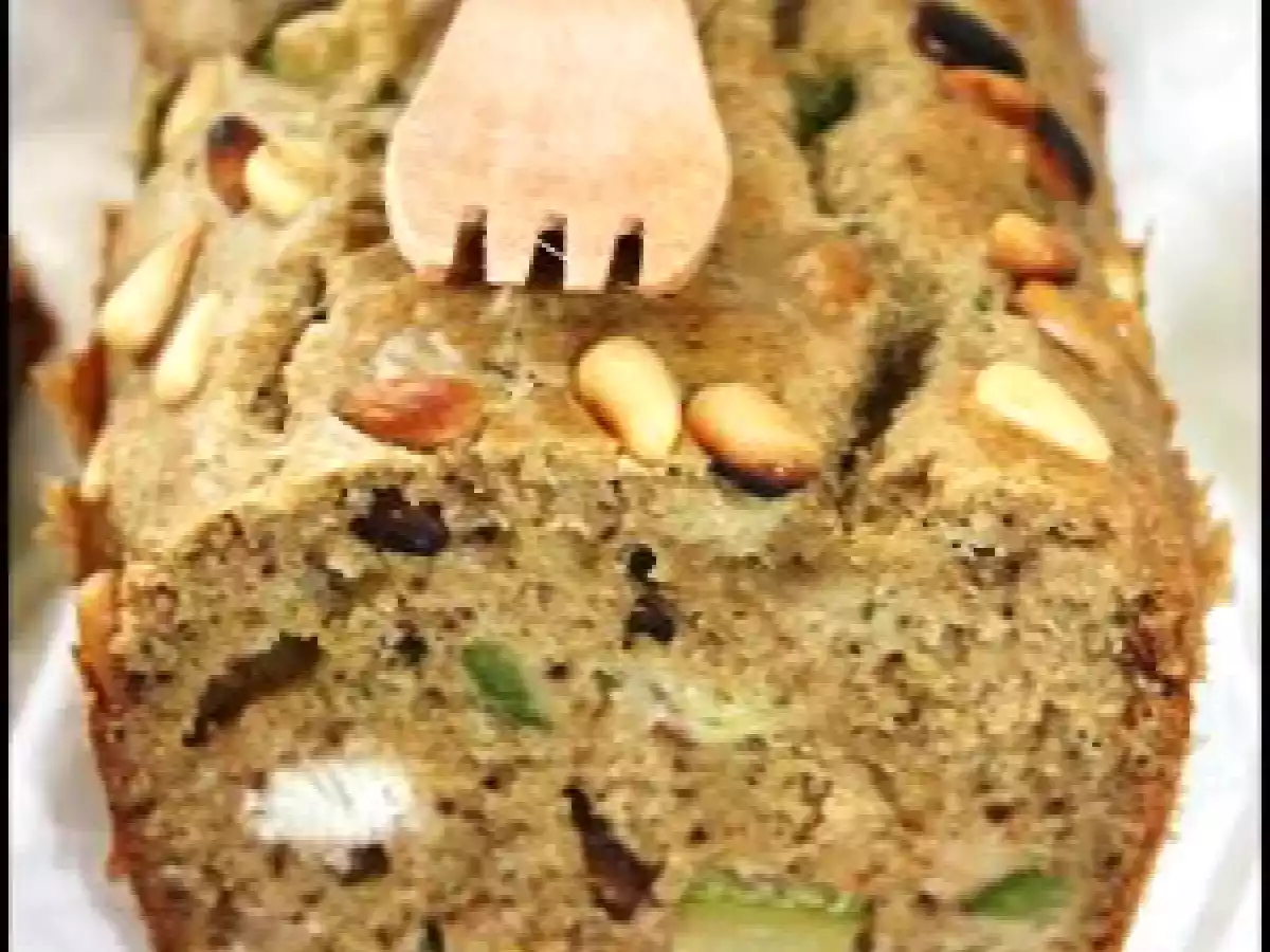 Cake rouget, courgette au pesto d'estragon