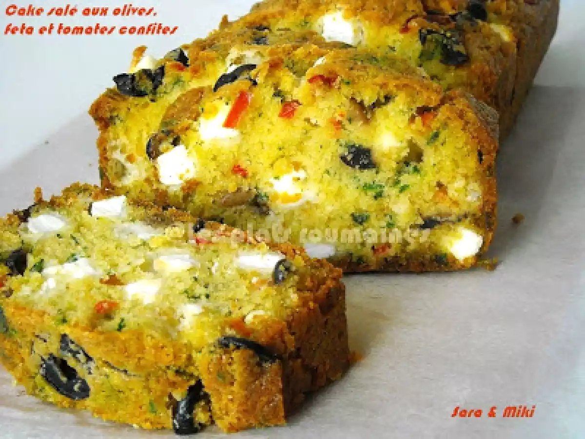 Cake salé aux olives, feta et tomates confites - photo 2