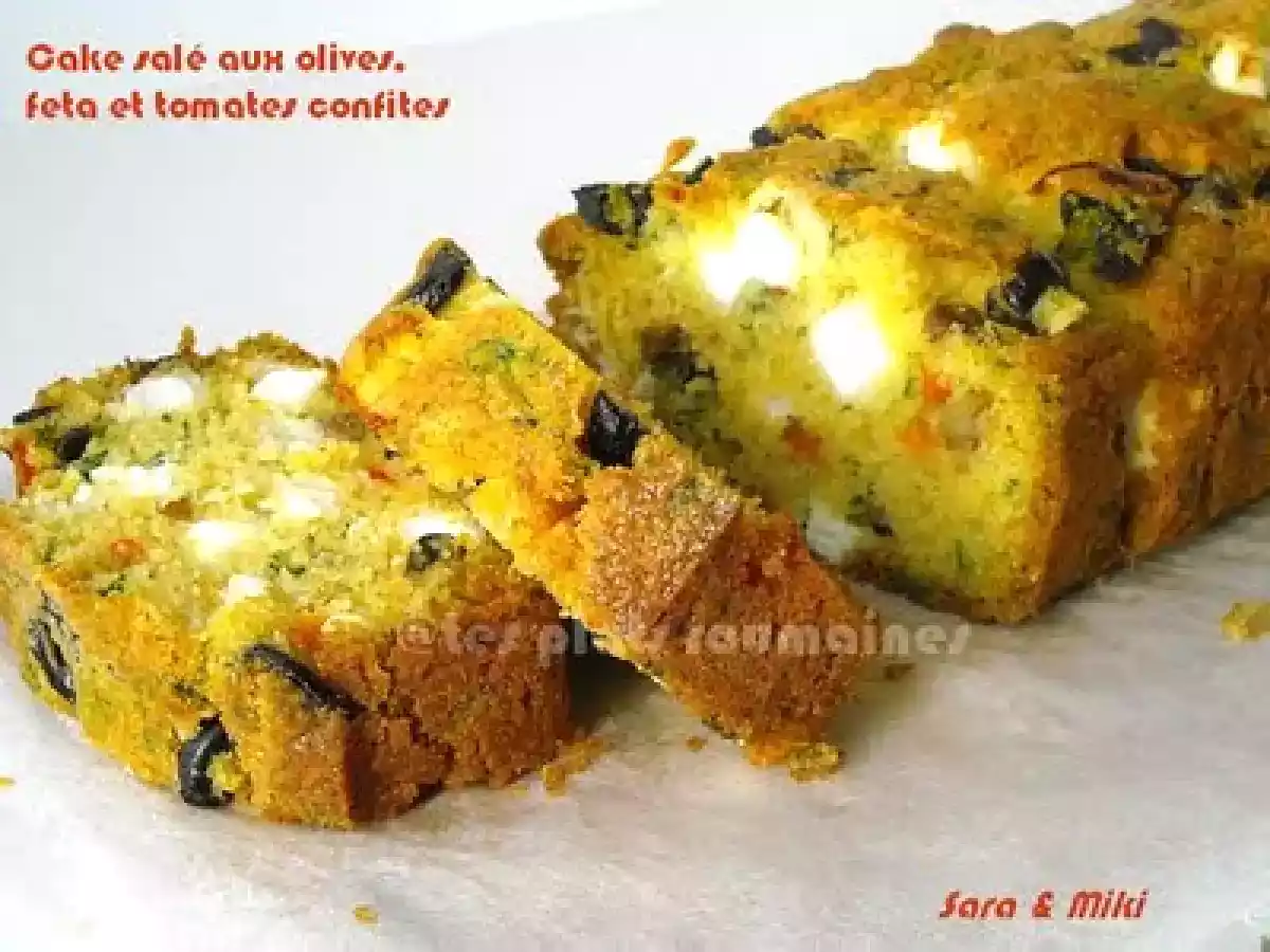 Cake salé aux olives, feta et tomates confites - photo 3