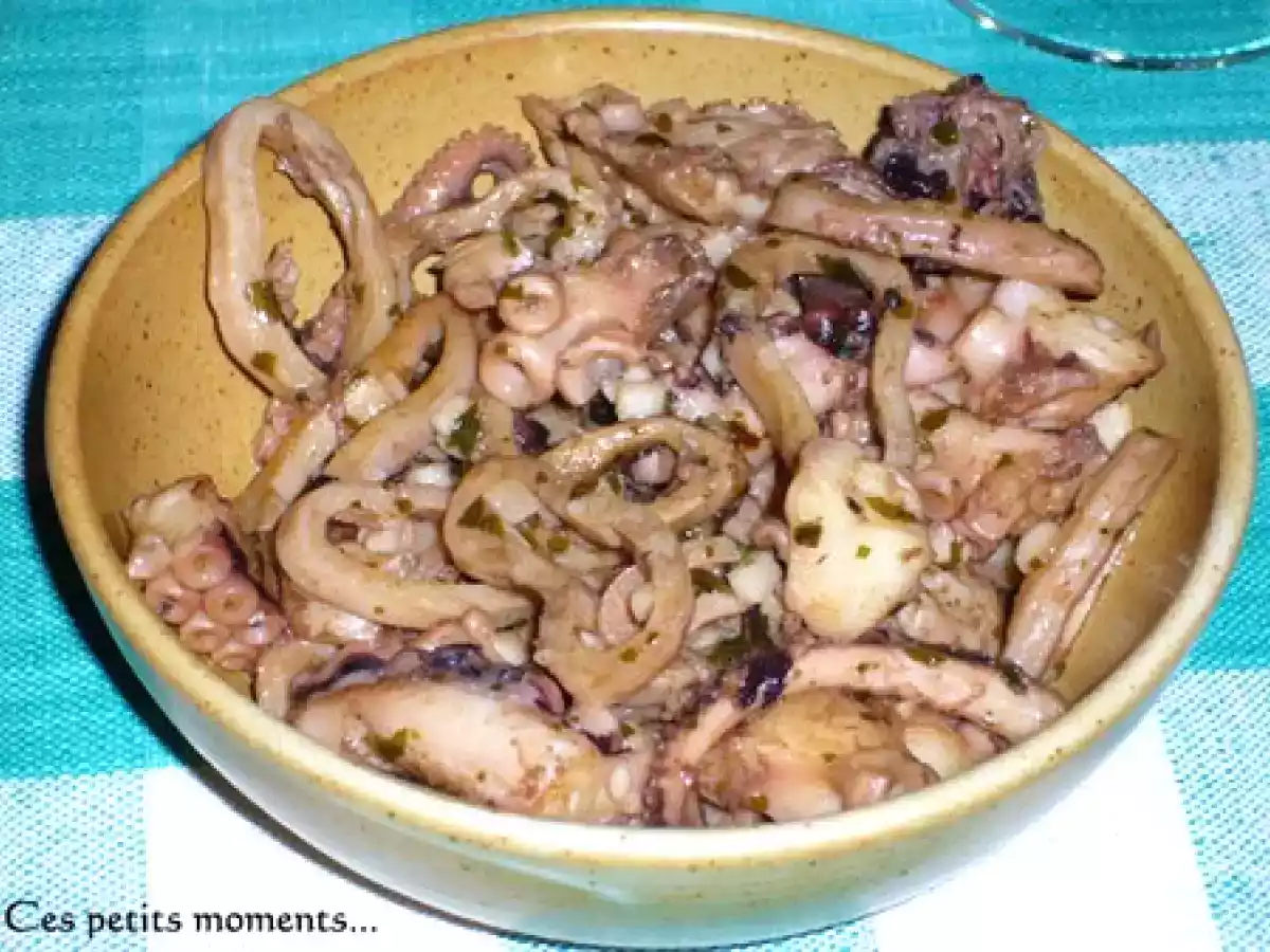 Calamars aux pignons et vinaigre balsamique..