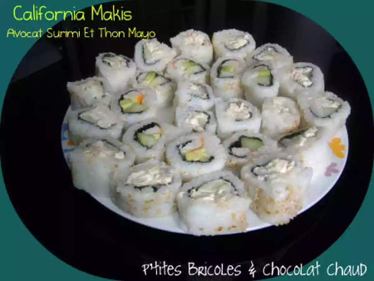 California Makis Avocat Surimi Et Thon Mayo