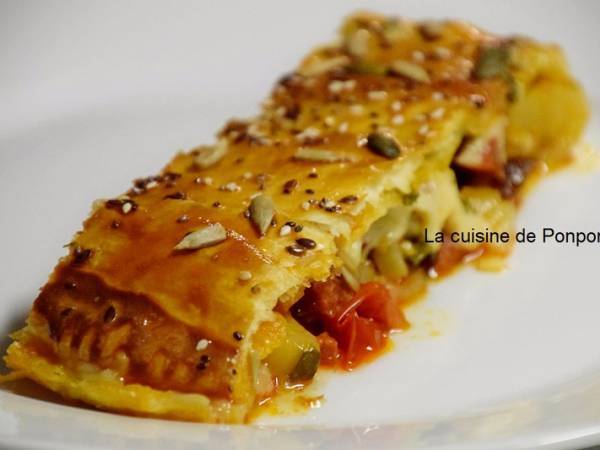 Calzone feuilleté aux courgettes, tomates et chorizo - photo 2