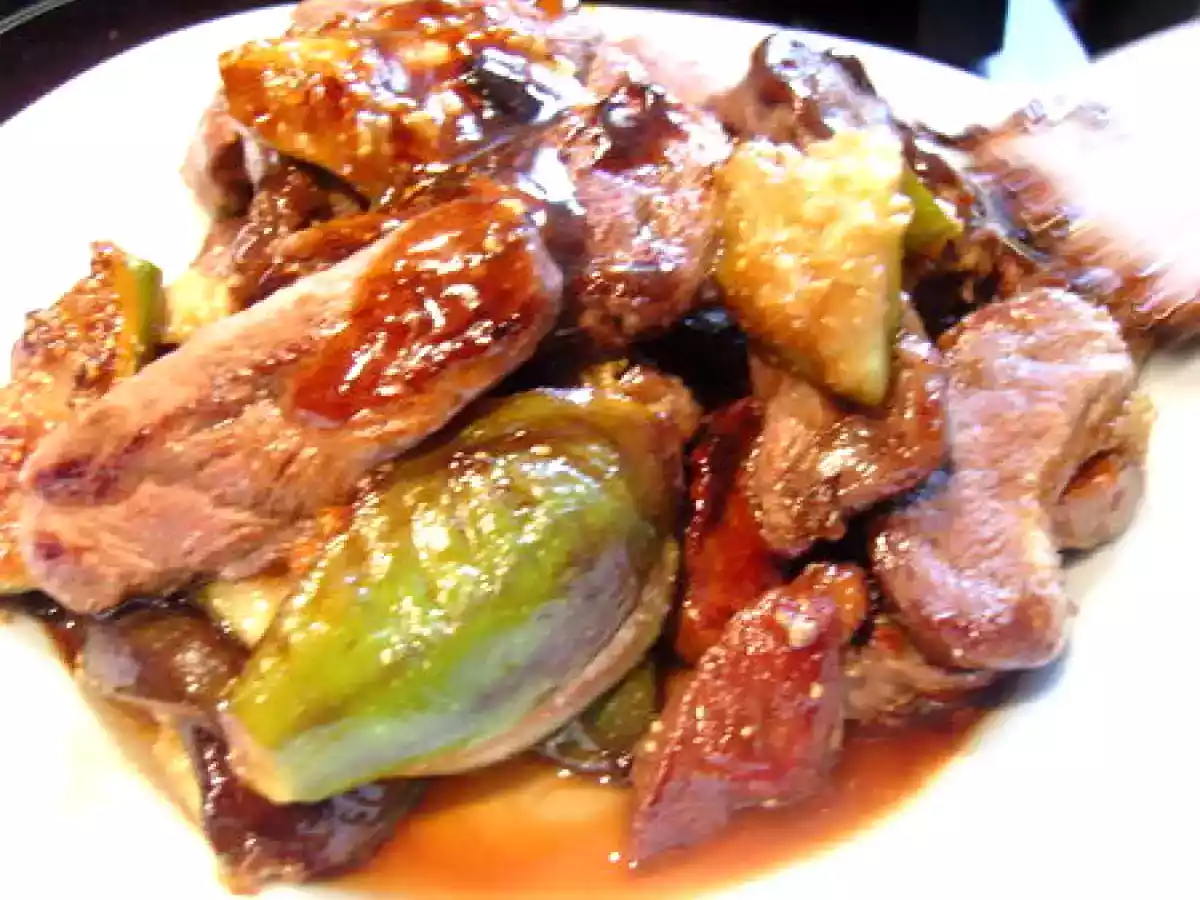 Canard au miel et aux figues sur la plancha