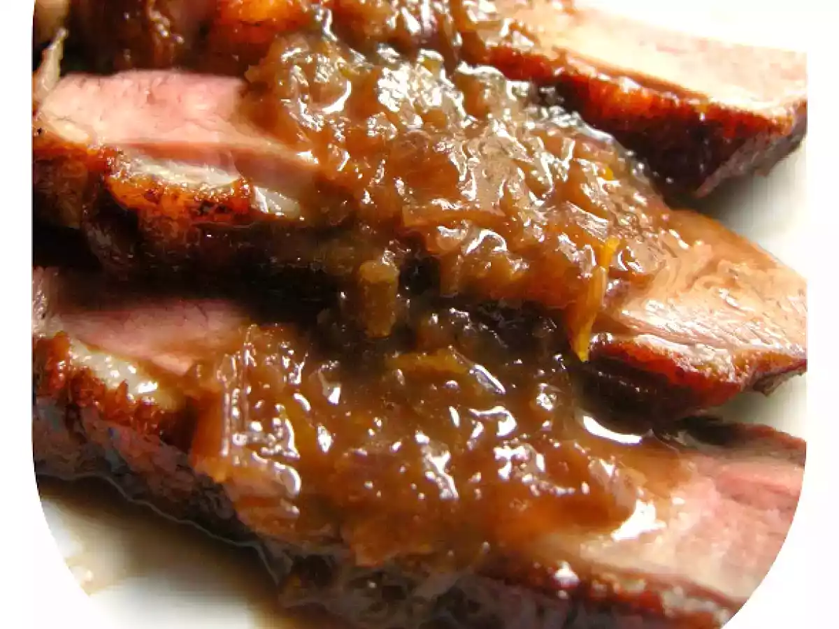 Canard & Coings, sauce echalotes et orange