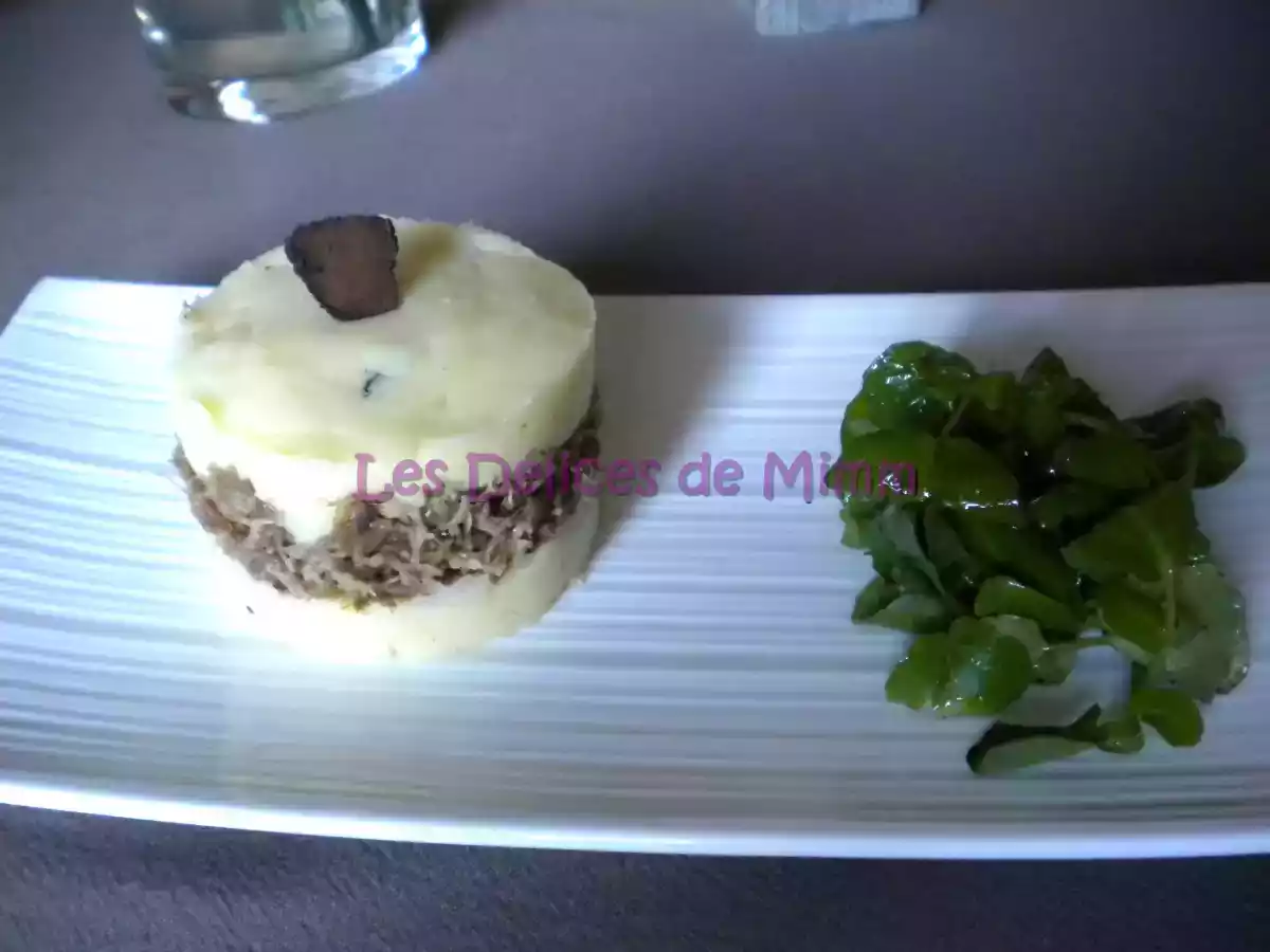 Canard confit en Parmentier à la purée truffée - photo 2