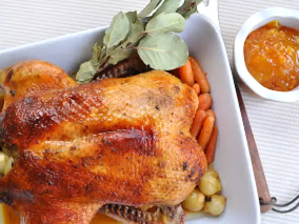 Canard rôti, marmelade d'oranges amères, pistaches et laurier - photo 3