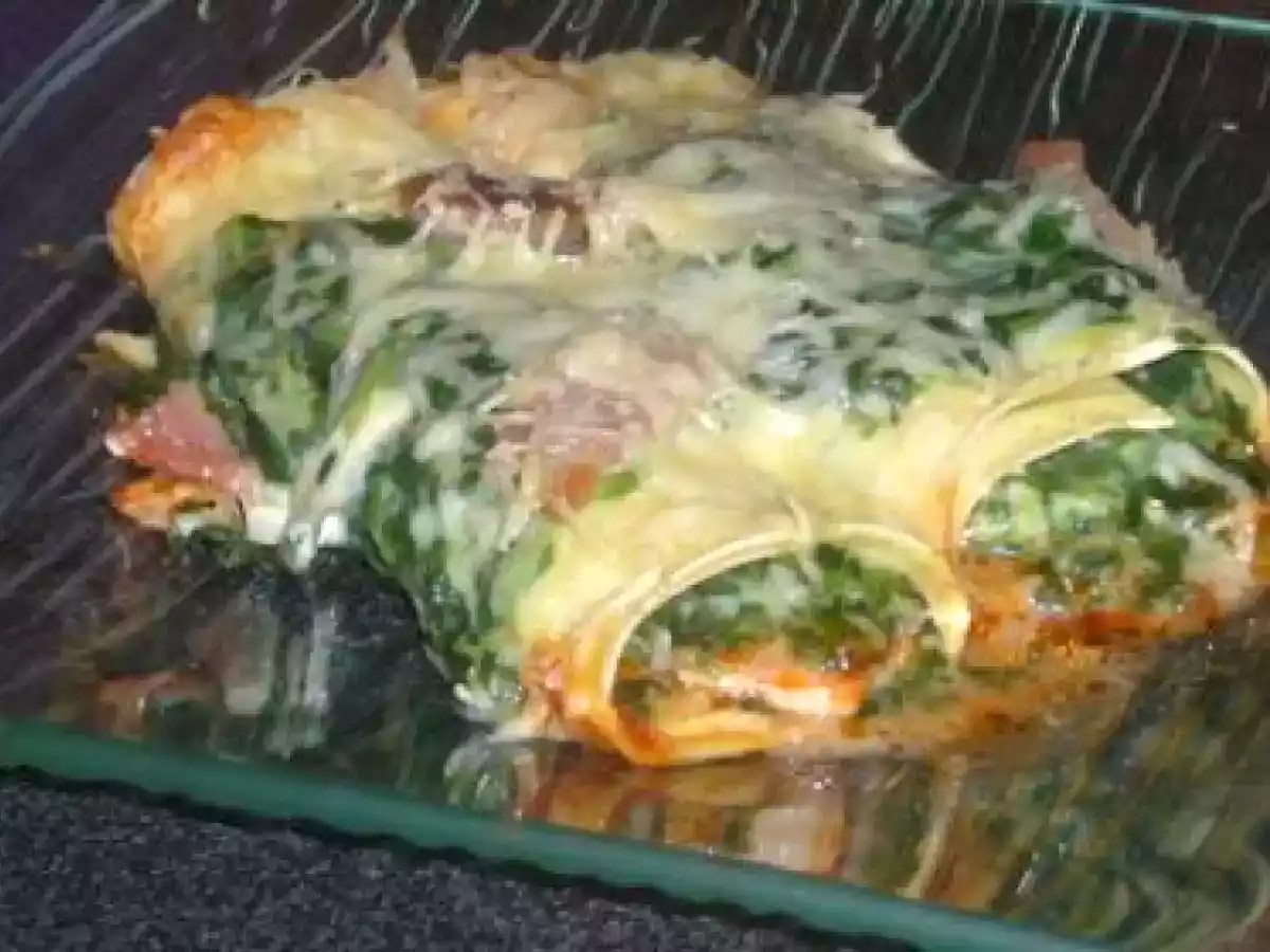 Cannelloni d'épinard, chèvre et jambon cru