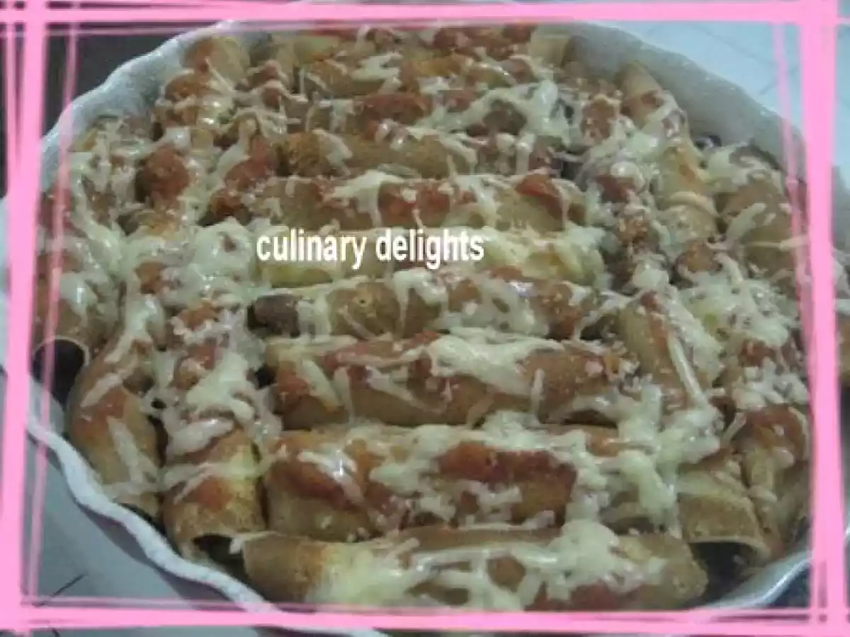 Cannelloni de crepe a la viande hachee'