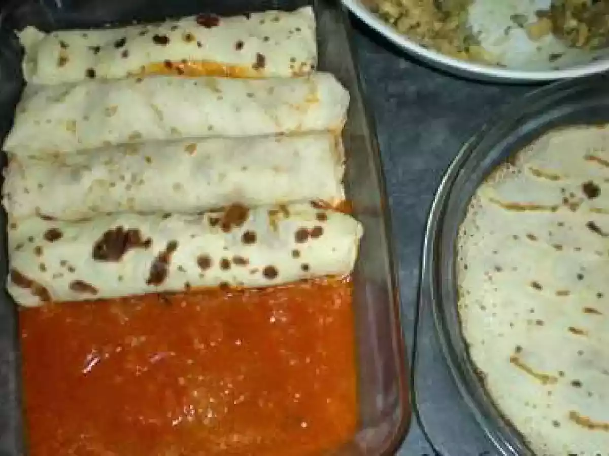 Cannelloni de Crêpes au Poulet et aux Champignons