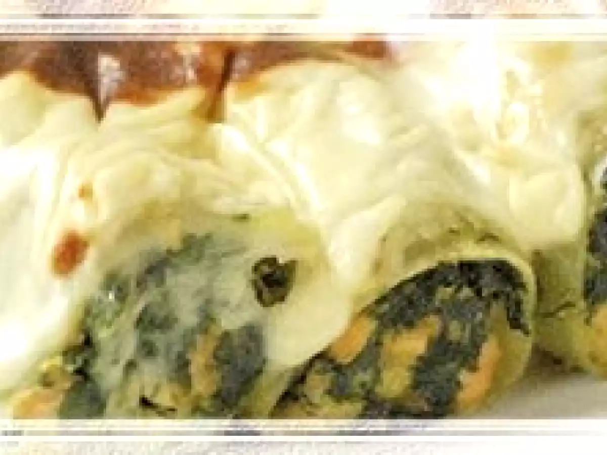 Cannellonis au saumon et aux épinards