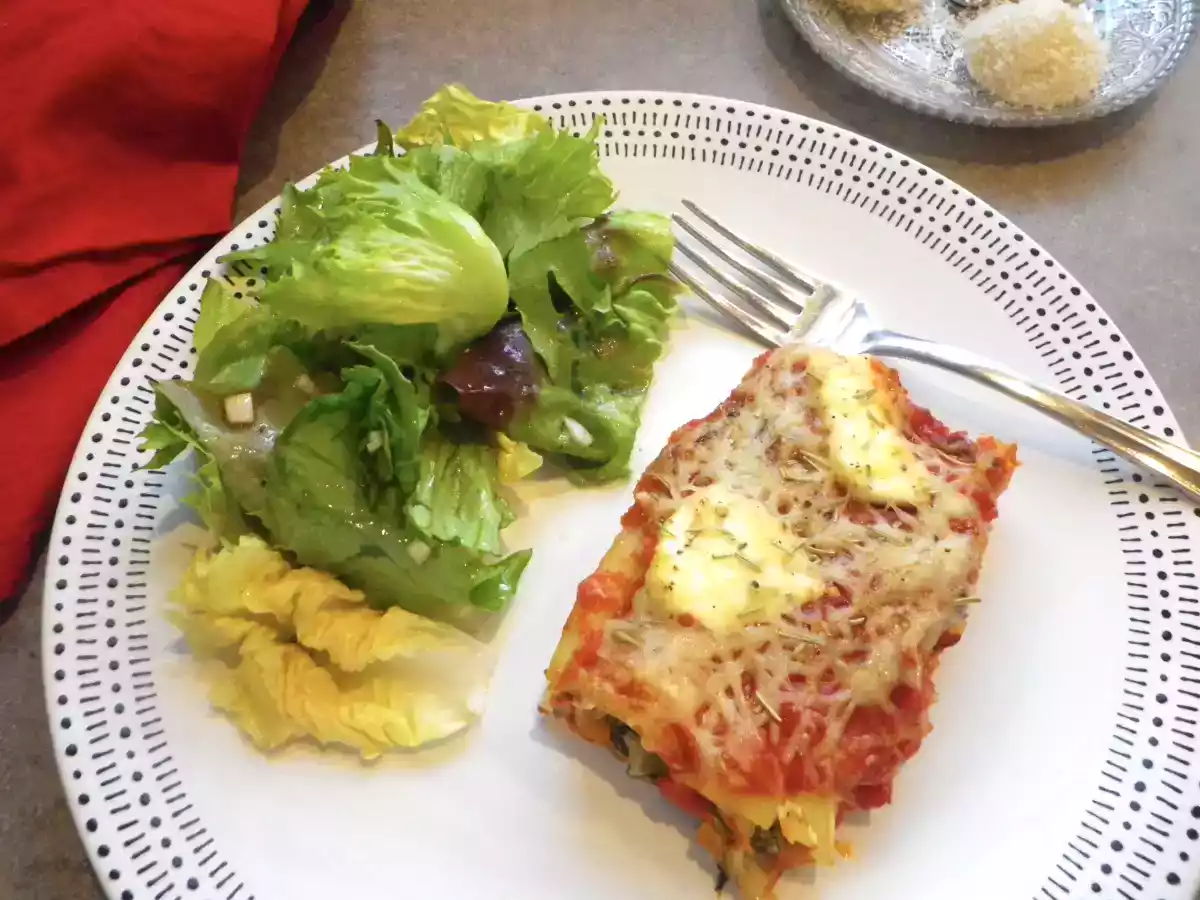 Cannellonis aux blettes et au chèvre frais