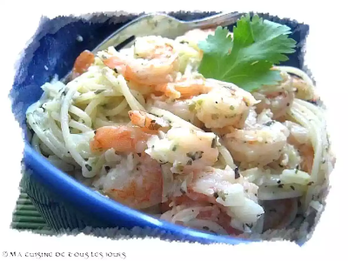 Capellini express aux crevettes