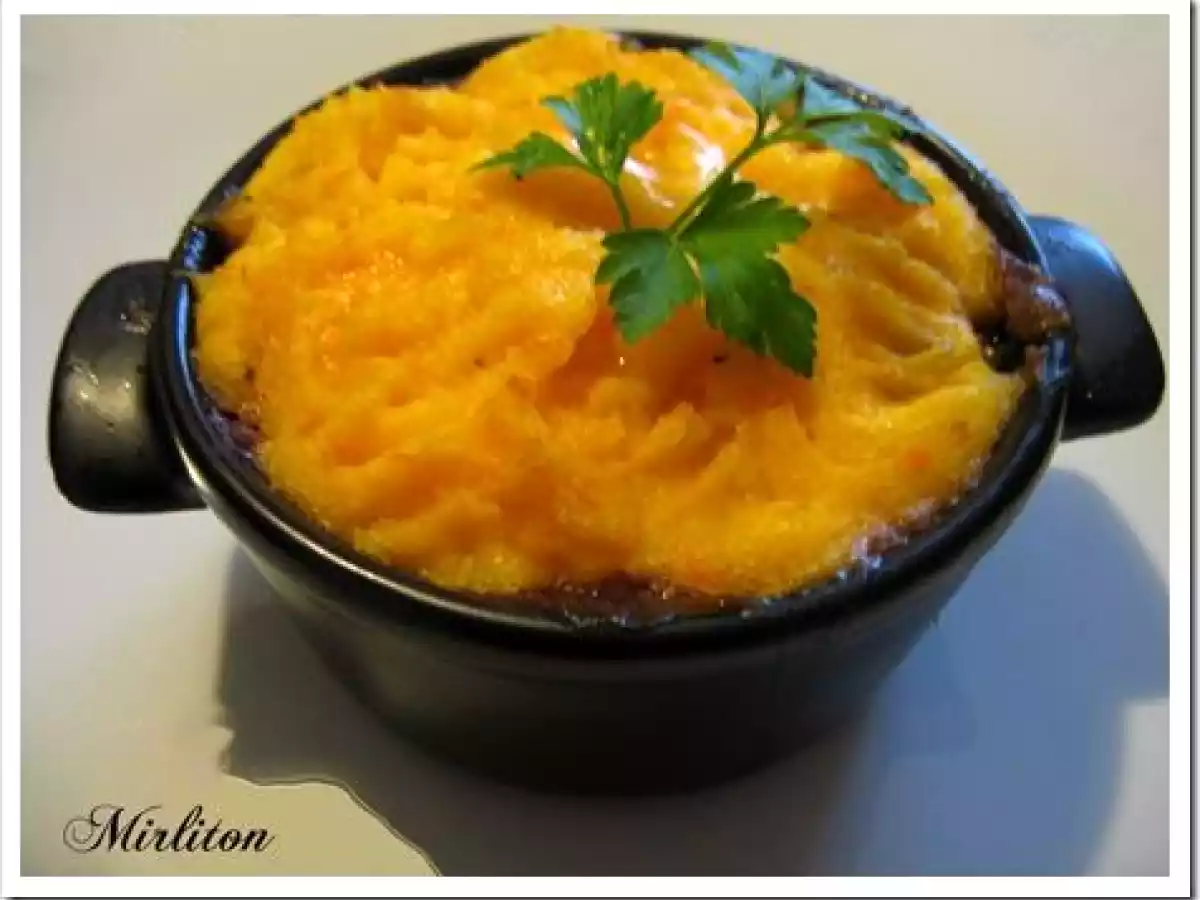 Carbonade de boeuf en petites cocottes et sa purée de patates douces...