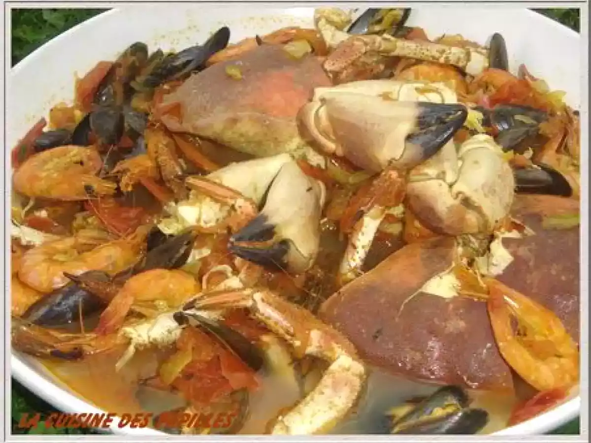 Cari de crabe aux moules et aux gambas