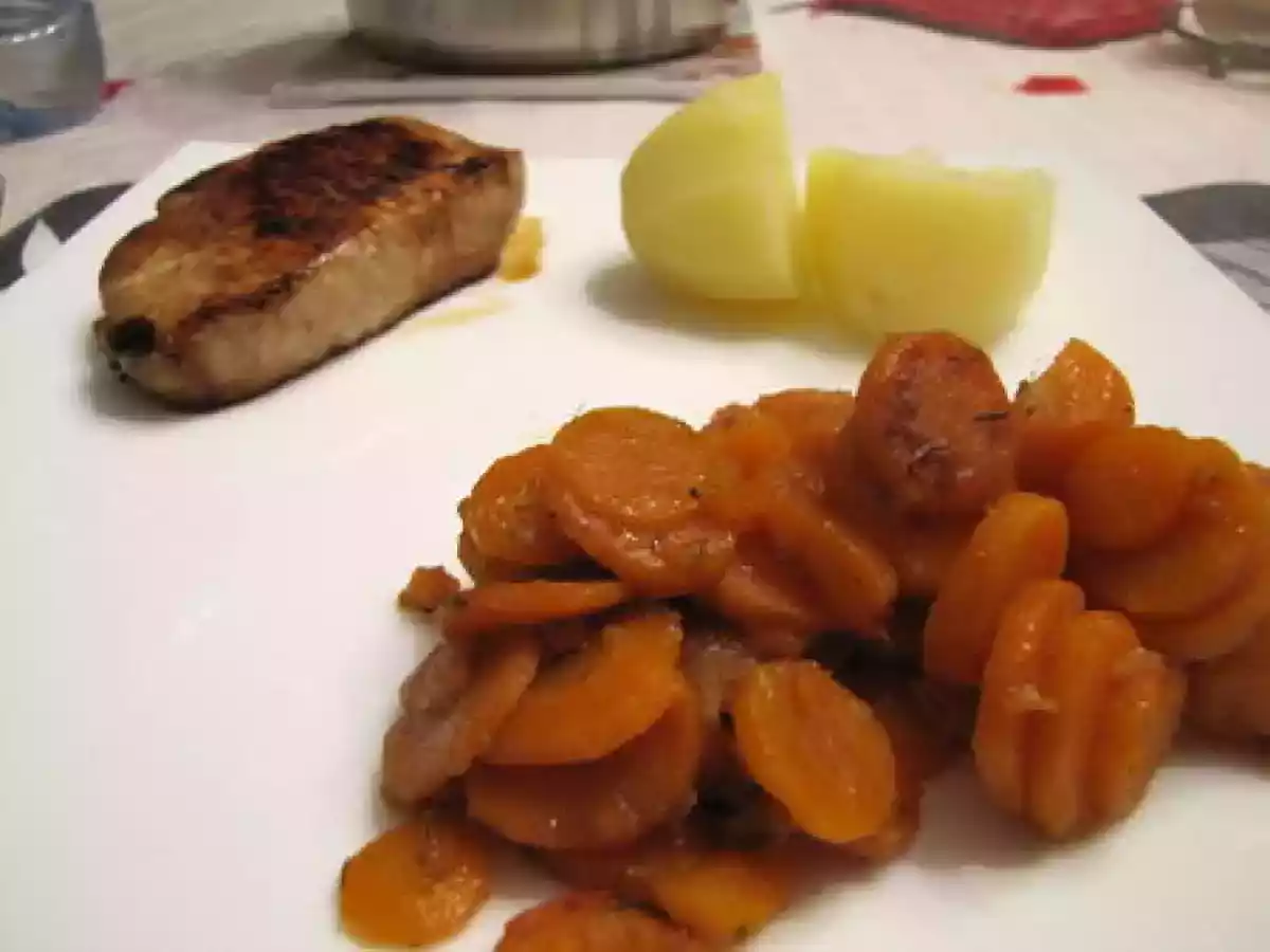 Carottes au miel et au thym