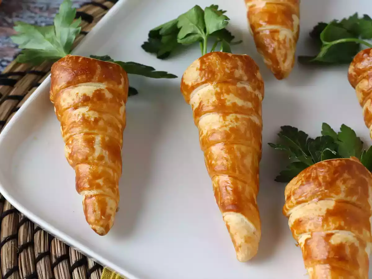 Carottes feuilletées trop mignonnes pour l'apéro de Pâques: fromage de chèvre et tomates séchées - photo 5