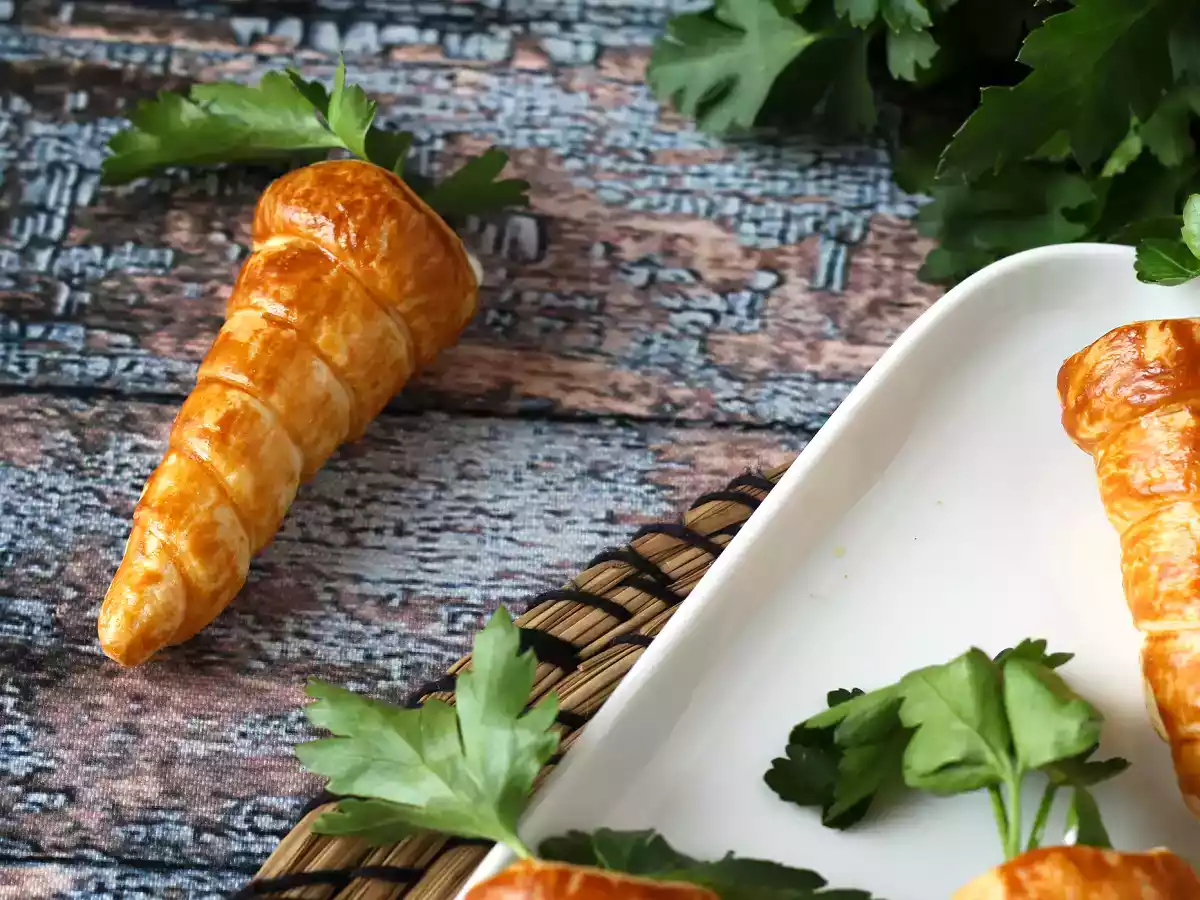 Carottes feuilletées trop mignonnes pour l'apéro de Pâques: fromage de chèvre et tomates séchées - photo 6