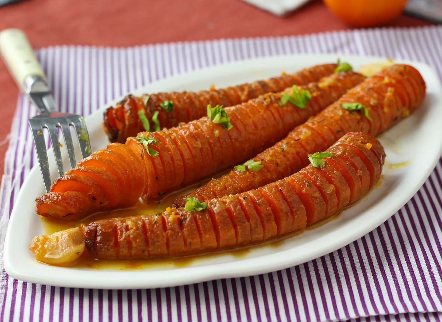 Recette : carottes rôties au miel et à la clémentine