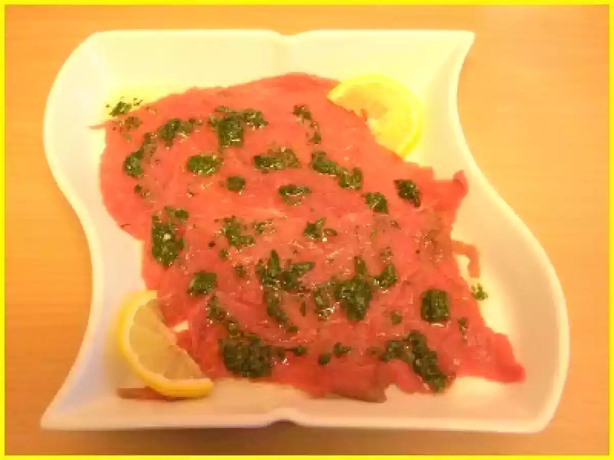 Carpaccio de boeuf au basilic et citron