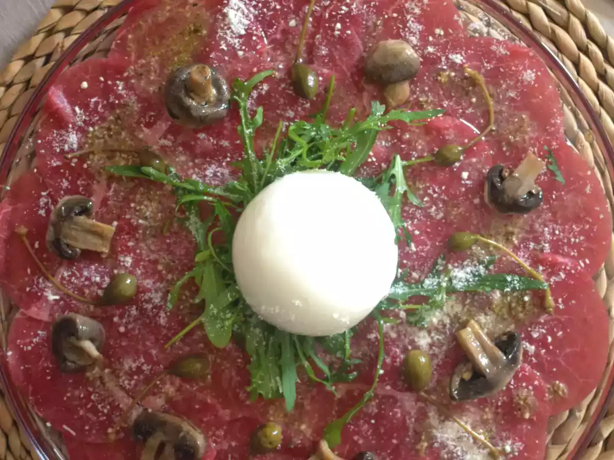 Carpaccio de boeuf et sa burrata