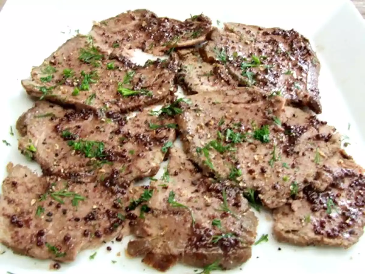 Carpaccio de chevreuil à la moutarde violette